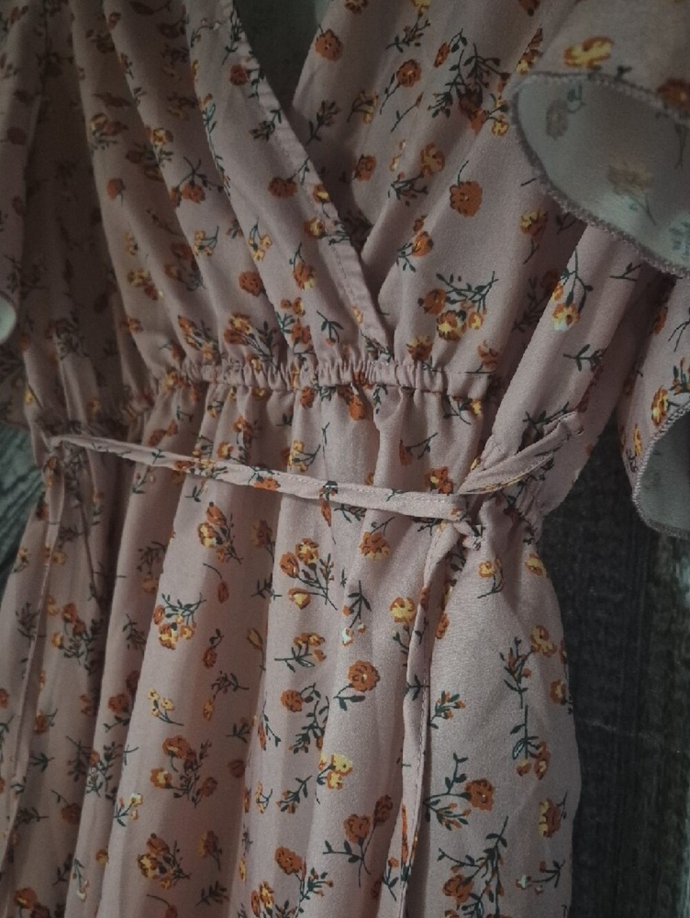 Pink Floral Wrap Dress